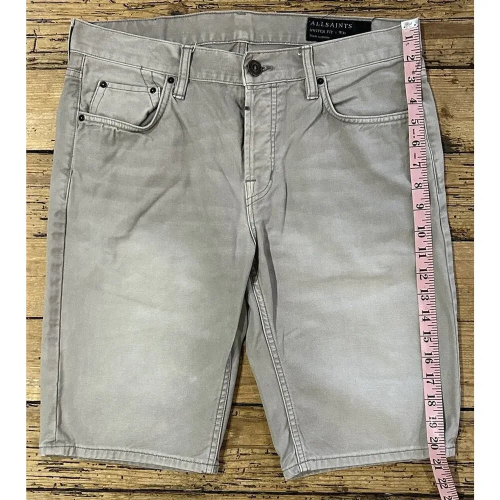 All Saints Men’s Size 31 Light Gray Denim Shorts